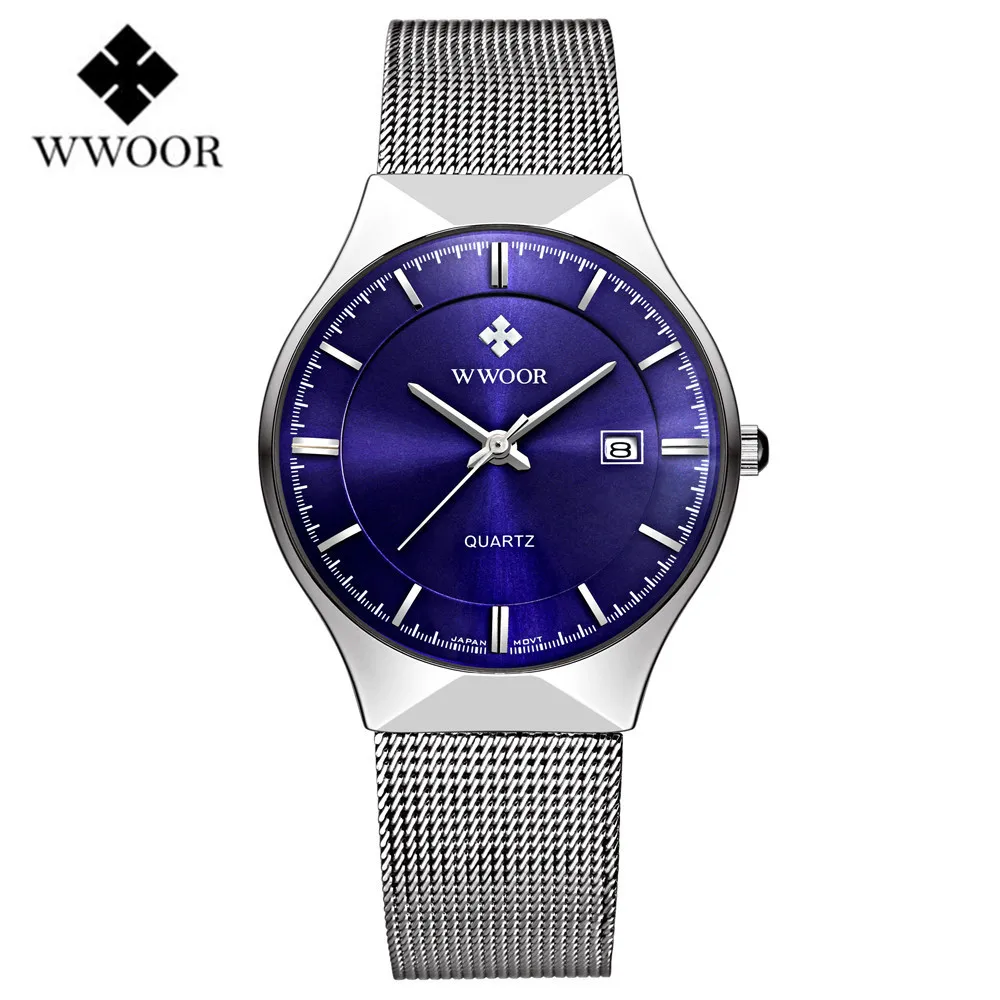 2017 мужские часы Лидирующий бренд Роскошные модные кварцевые полностью стальные