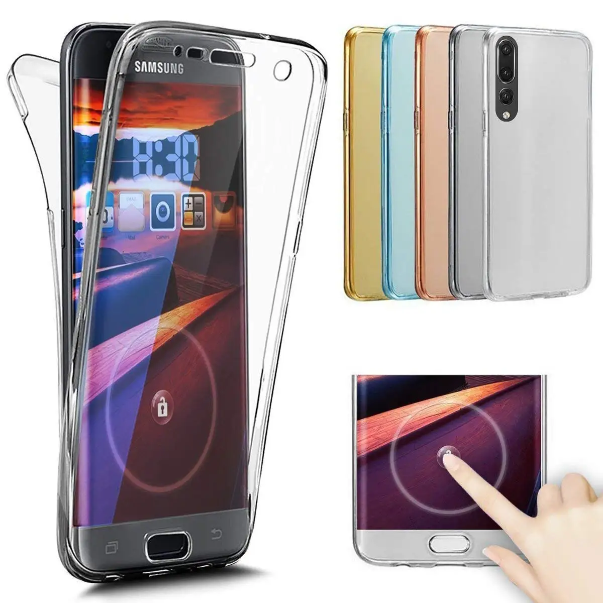 Двойной Мягкий силиконовый чехол для huawei P30 P20 Lite P Smart Plus Y9 Y7 Y6 Pro mate 20 Honor 10 Lite Nove 2i 3e чехол на весь корпус