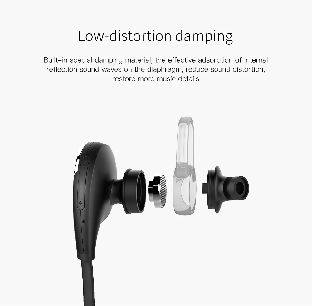 QCY QY8 Bluetooth наушники Беспроводная гарнитура стерео звук спортивные наушники с микрофоном и портативный чехол для хранения