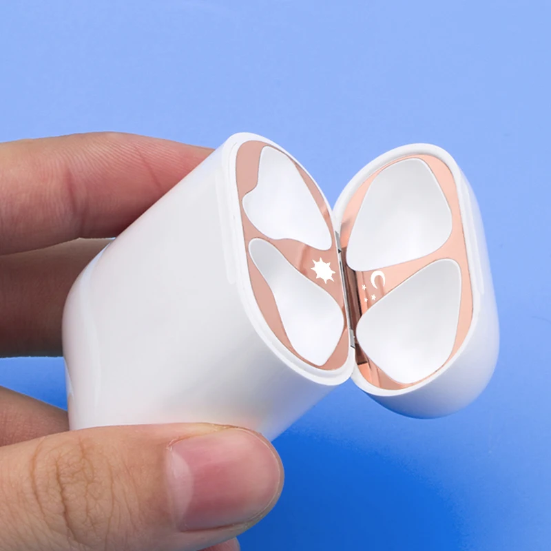 Новая Металлическая Пылезащитная наклейка для Apple AirPods 2 аксессуары чехлов милая