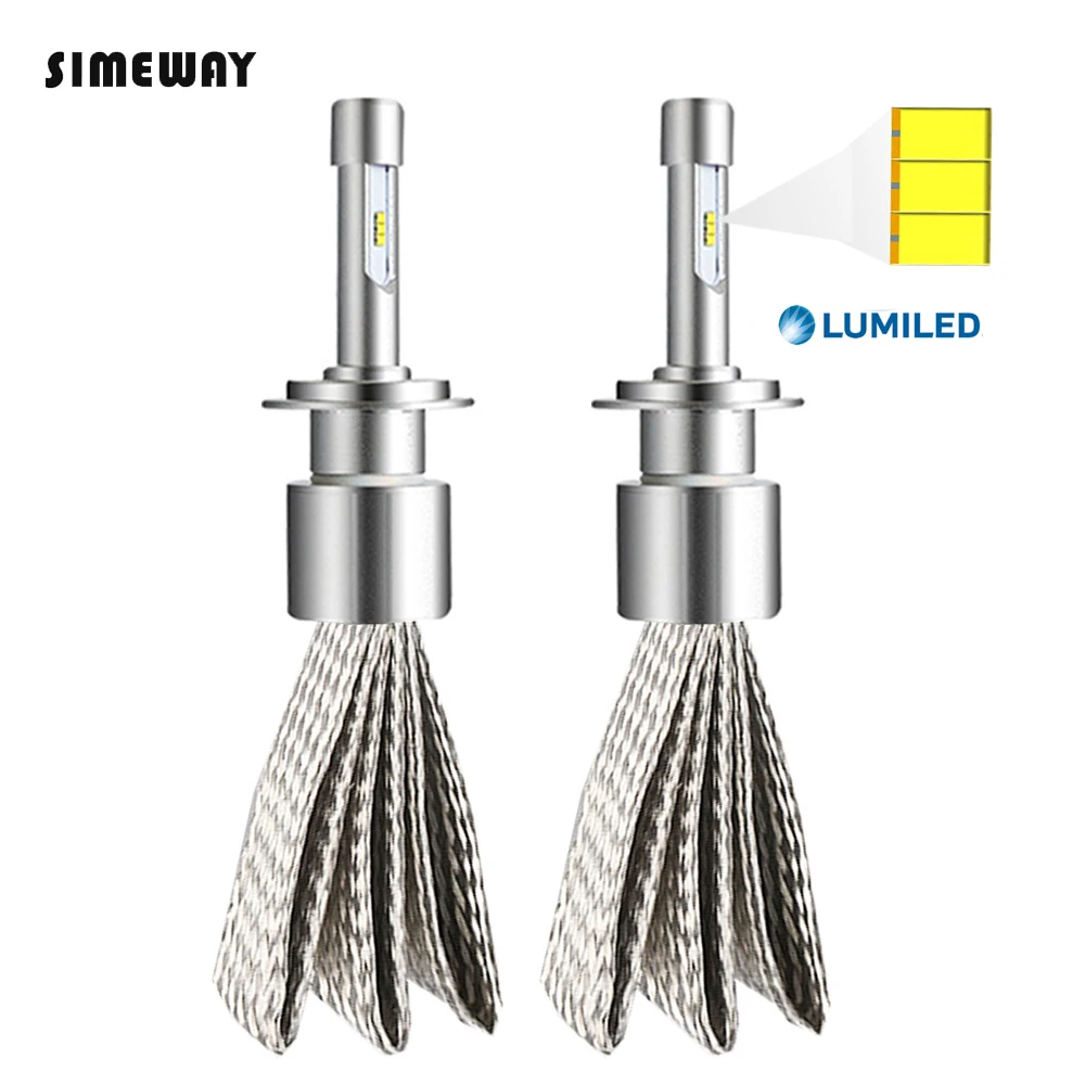2 шт. H7 LED H4 Hi/Low Beam Kit Автомобильные фары 12 В с чипом ZES 9600LM 6000K H1 H3 H11 9005 9006 D1S D2S