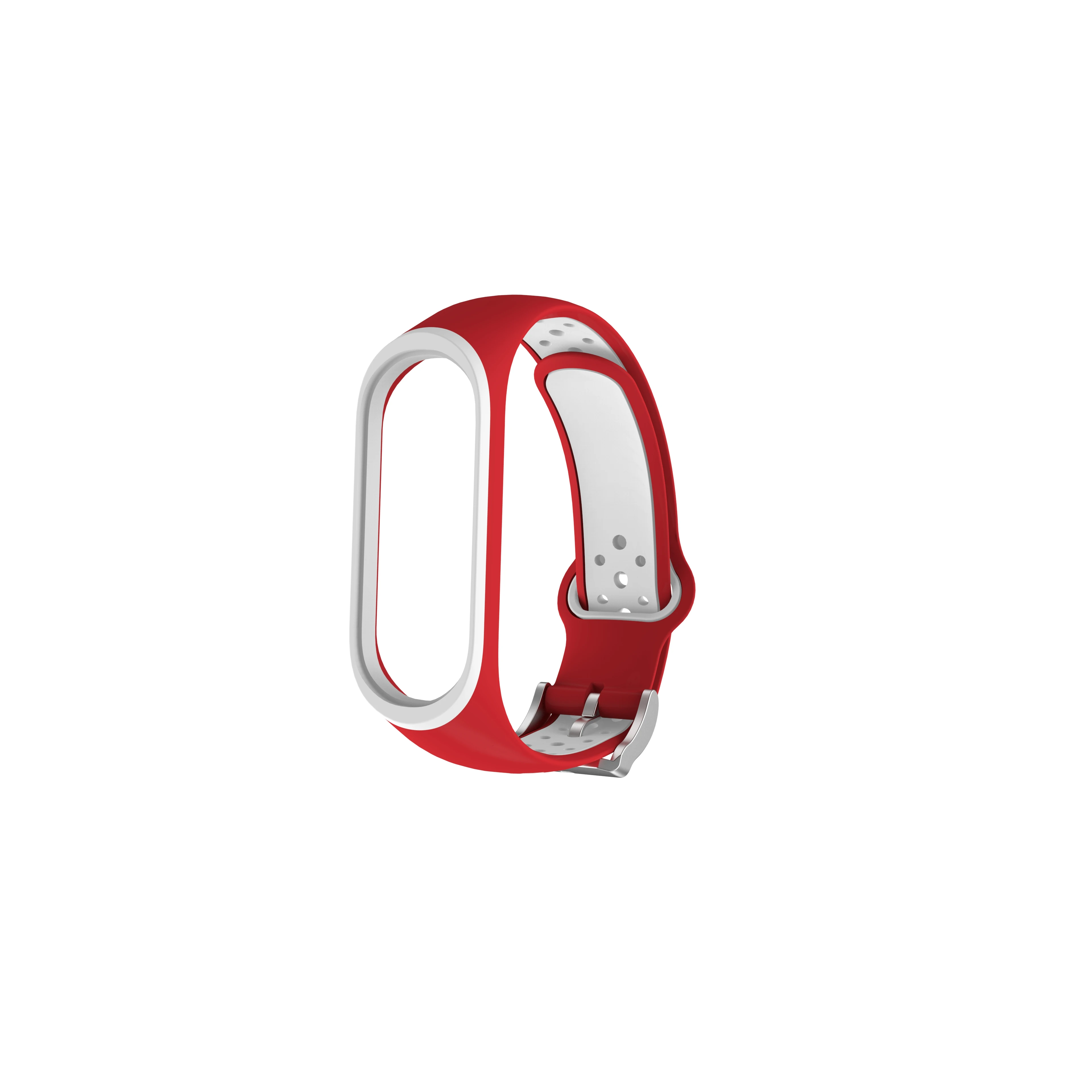 Red White Для Xiaomi mi Band 4 ремешок Смарт аксессуары Замена водонепроницаемый двойной цвет силиконовый браслет для mi Band 4 NFC ремешок - Цвет: Red White