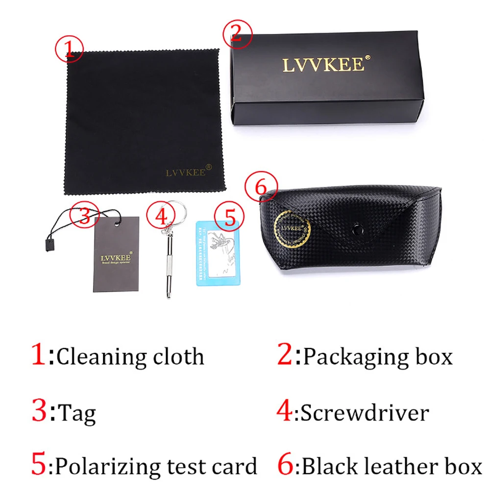 LVVKEE модные поляризационные солнцезащитные очки в металлической оправе