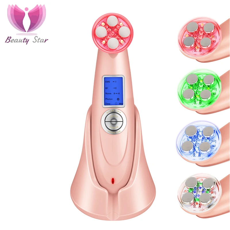 

Beauty Star Mesotherapy Electroporation RF Radio Frequency LED Photon Therapy Facial Massage Machine EMS Face Skin Tightening