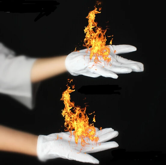 Волшебные игрушки 4 пар/лот Магия огня Перчатки Белый многоразовый аксессуары