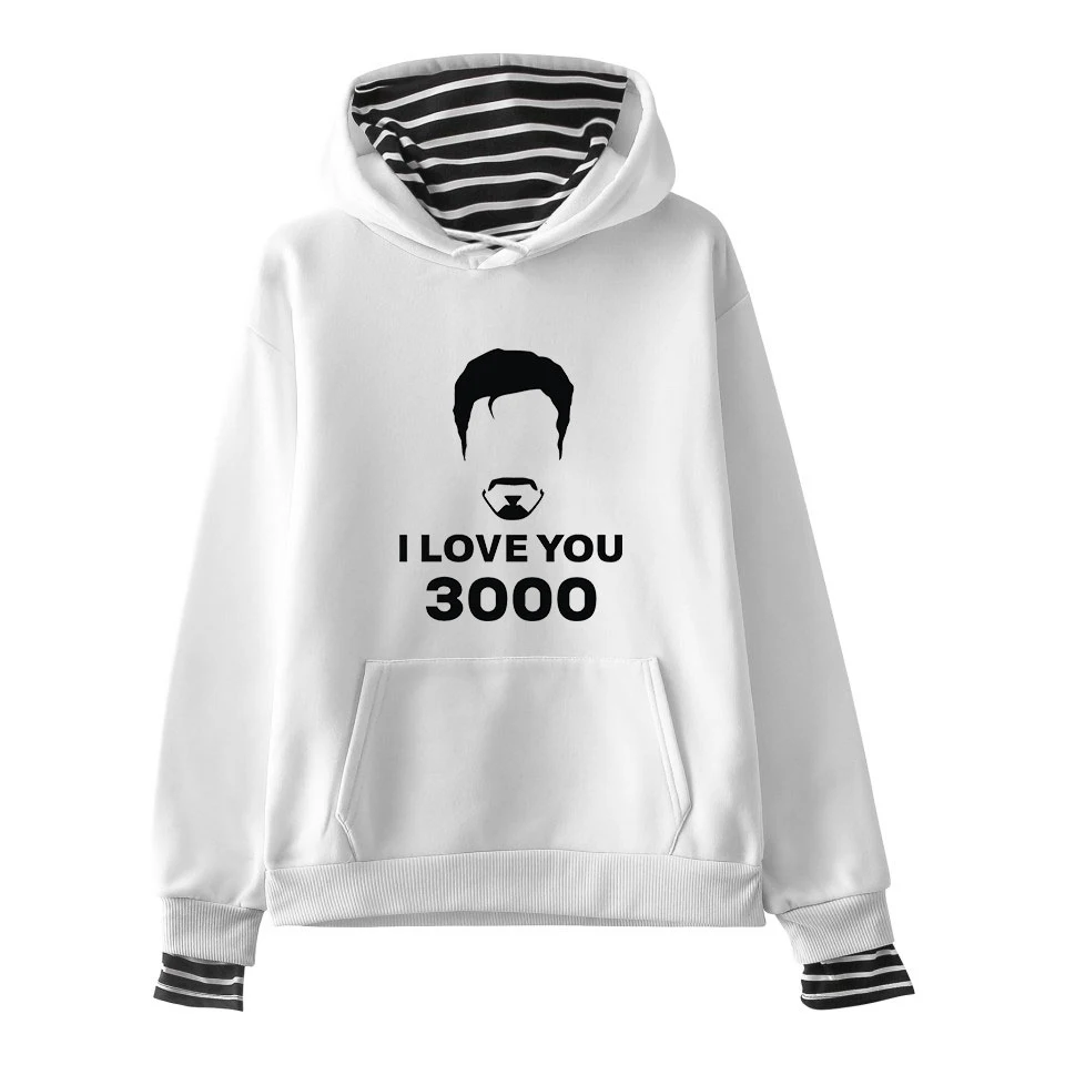 Толстовка с капюшоном и принтом I love you 3000 модный Удобный Повседневный комплект из