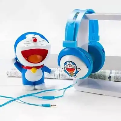 Милые Doraemon 3 5 мм стерео складные оголовье синие наушники гарнитура Kawaii большие