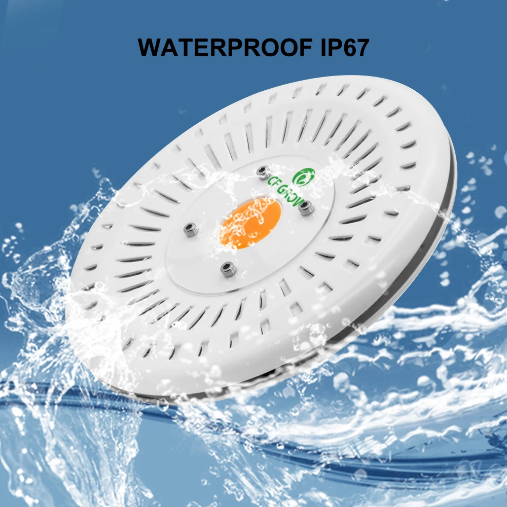 COB LED Grow Light Full Spectrum 100W UFO lED Lamp Waterproof IP67 For Vegetable Flower Indoor Hydroponic Greenhouse - Светодиодная лампа COB LED Grow Light Full Spectrum 100W UFO влагозащищенная IP67 для растений овощей и цветов внутри помещения гидропон