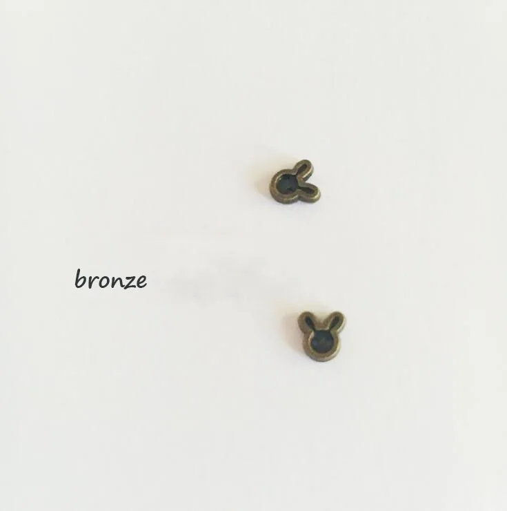 bronze Кукла детская обувь, пальто мешок, кошелек одежда сшить аксессуар маленький 4 мм кролик форма мини 2 отверстия под металлические пуговицы 200 шт A0108L - Цвет: bronze