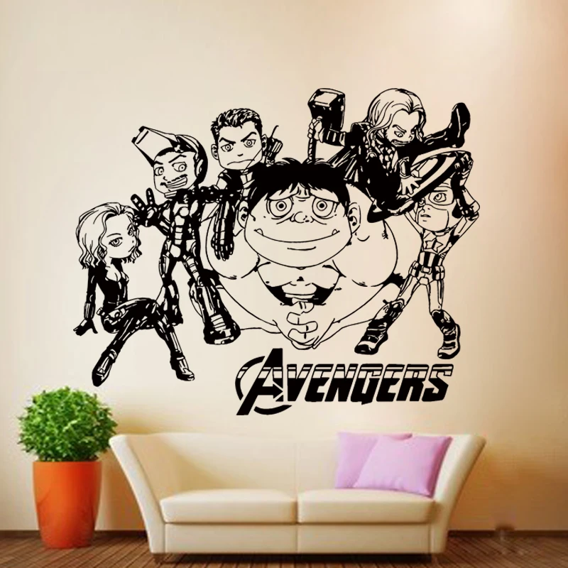 Marvel Мстители 6 человек Мультфильм версия персонажа дома детская спальня гостиная