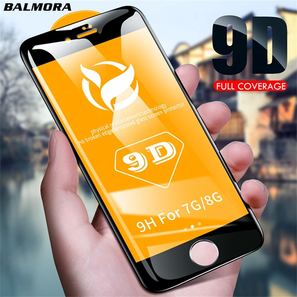 Защитная пленка для экрана BALMORA 9D iPhone X XR XS Max прозрачная стеклянная телефона 6 6s 7 8