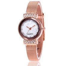 Luxury Rhinestone Watch Rose Gold Color Analog Quartz Watch Women Dress Watches Ladies Watch Female 