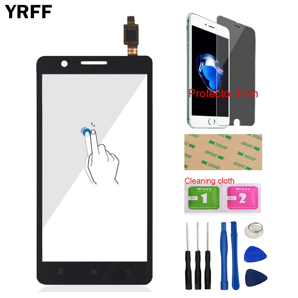 YRFF 5,0 дюймов Переднее стекло для телефона lenovo A536 536 сенсорный экран Сенсорная панель дигитайзер стекло Инструменты Защитная Пленка Клей
