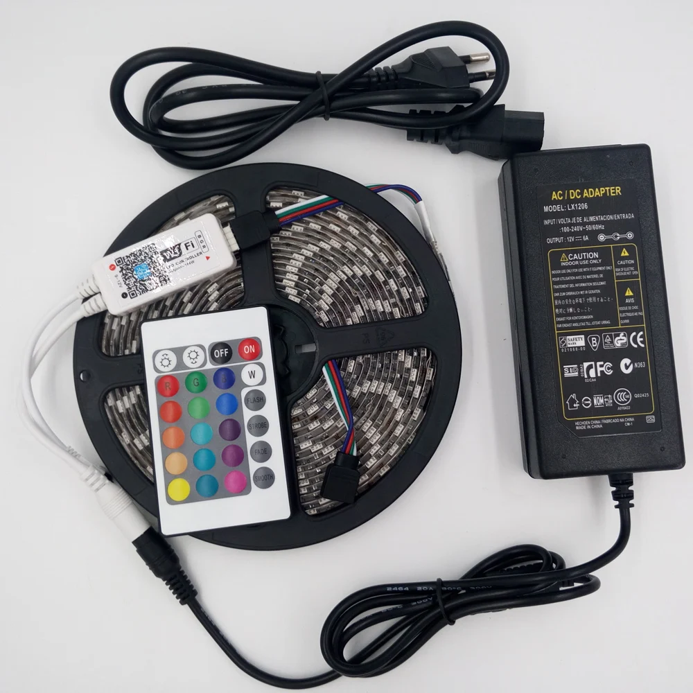 5050 rgb водонепроницаемая светодиодная лента fita de tiras mini IOS Android 24 клавишный пульт
