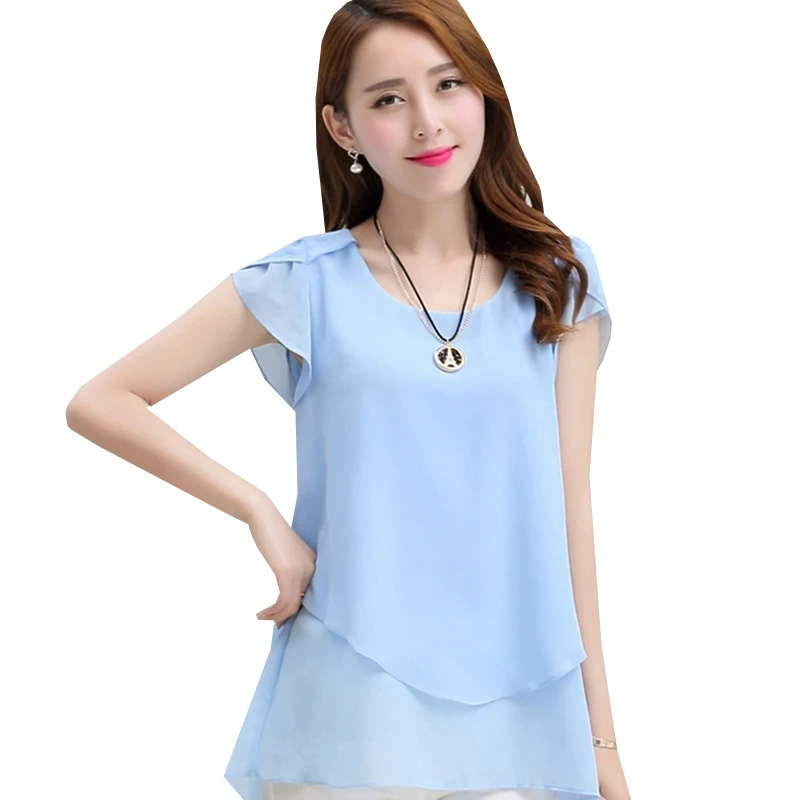 Летняя женская шифоновая блузка новинка 2017 повседневные свободные топы с