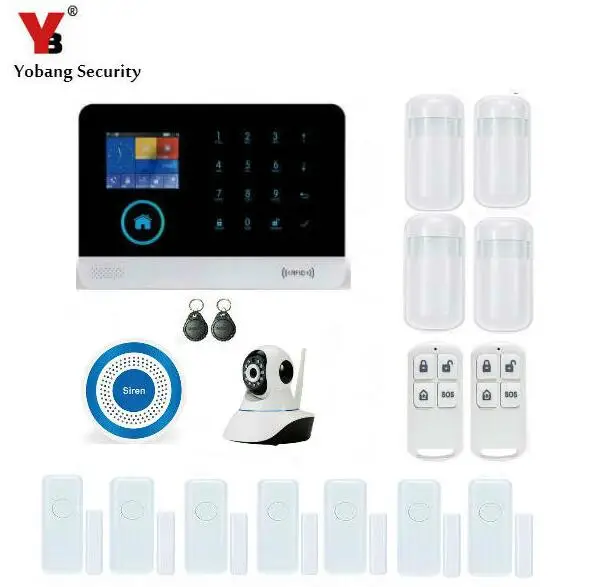 Система сигнализации Yobang беспроводная Wi Fi/GSM/GPRS с 2 RFID брелками|system alarm|system securitysystem