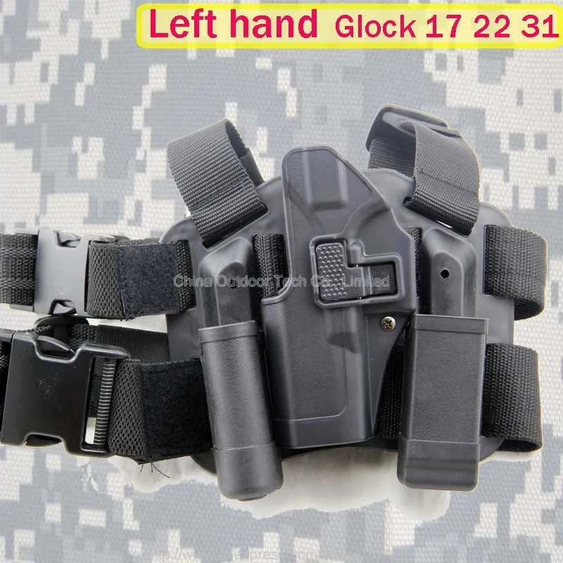 

Left Hand Tactical Glock Holster Army Good Quality Gun Pistol for Glock 17 19 22 leg holster