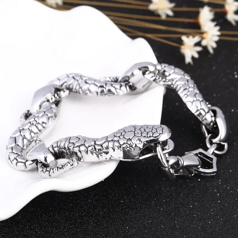 MINHIN Silver Color Snake Design Chain Bracelet For Boy Exaggerated Festival Party Decoration Jewelry | Украшения и аксессуары