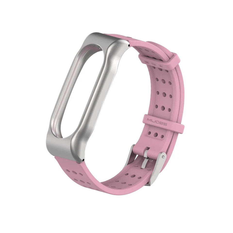 Pink Браслет mi jobs mi Band 2 усиленный силиконовый ремешок для Xiaomi mi Band 2 сменный Браслет для mi band умные часы - Цвет: Pink