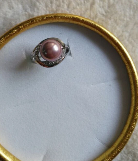 ZCD 504 +++ натуральный таитянский черный жемчужный порошок жемчуг кольцо-держатель