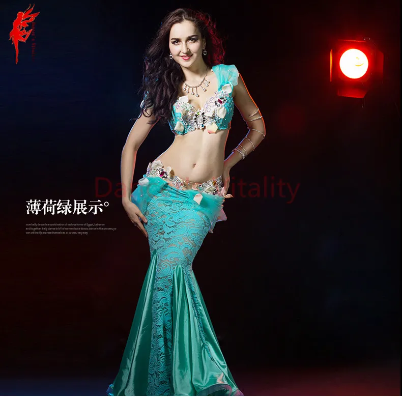 2017 Женская Одежда для танцев живота сексуальный роскошный комплект Танцев