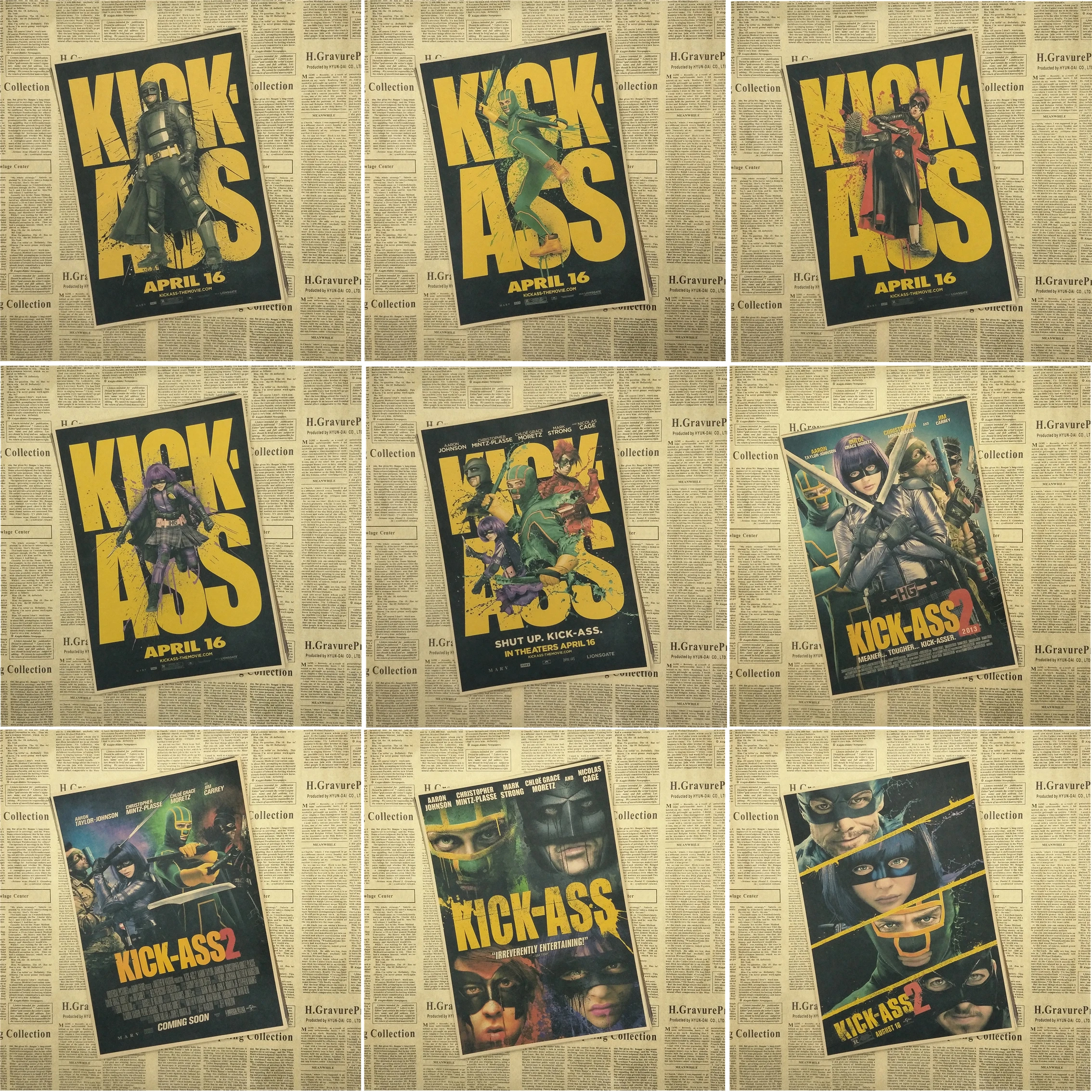 Kick ass постер из фильма постеры наклейки ретро крафт-бумага декоративная роспись