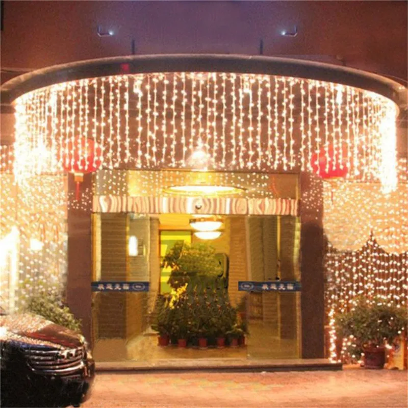 Уличная гирсветильник да занавеска 10 х1 м 448 светодиодов 220 В 110 В|curtain lights|curtain string