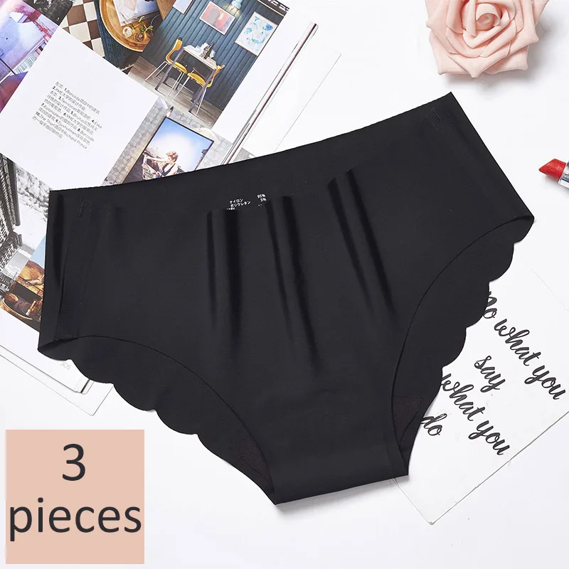 H 3pcs Модные женские бесшовные трусы, ультратонкое нижнее белье, сексуальные стринги, трусики со средней талией, женские трусы, нижнее белье, 3 шт.# F - Цвет: H 3pcs
