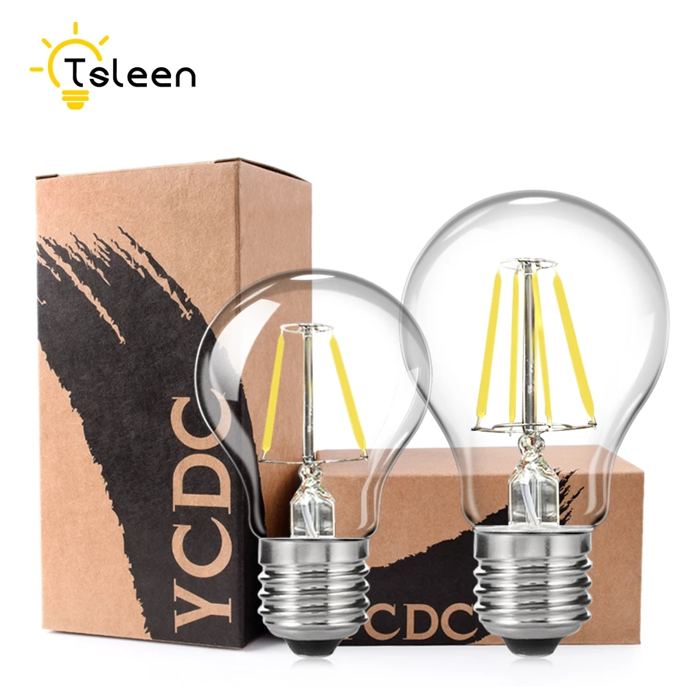TSLEEN Dimmer Ретро затемняемый Светодиодный светильник накаливания E27 E26 110V 220V 8W 16W G45 A60
