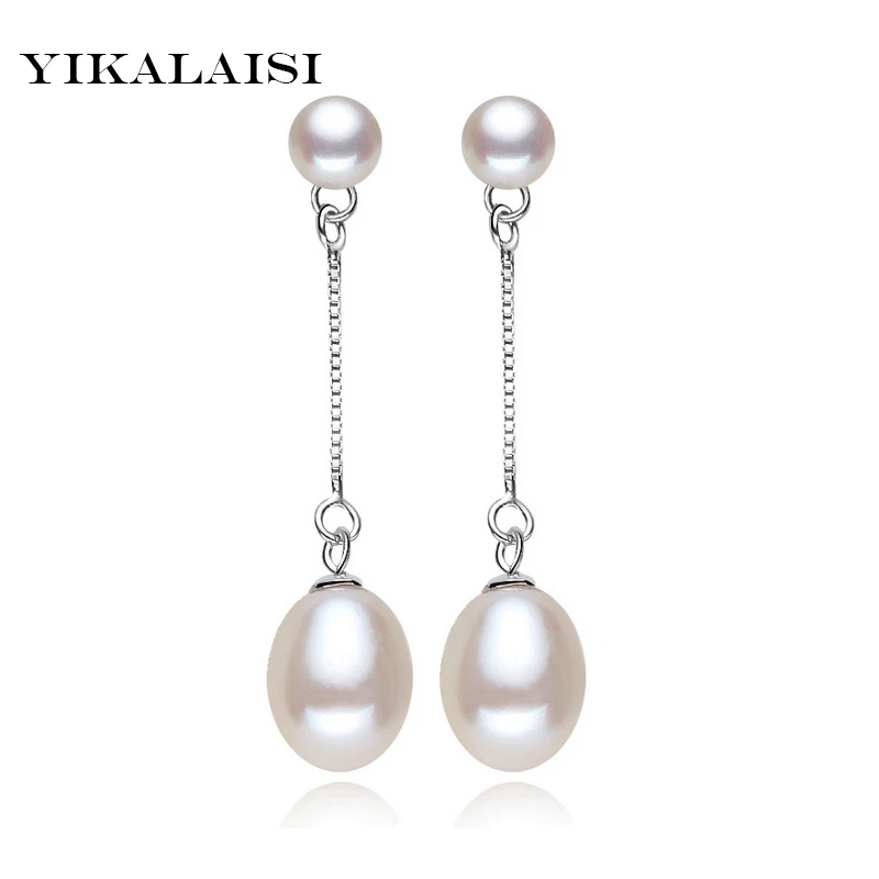 

2017 new 100% genuine Natural long earrings fashion jewelry for Women 925 sterling silver pearl Jewelry double earrings gifts