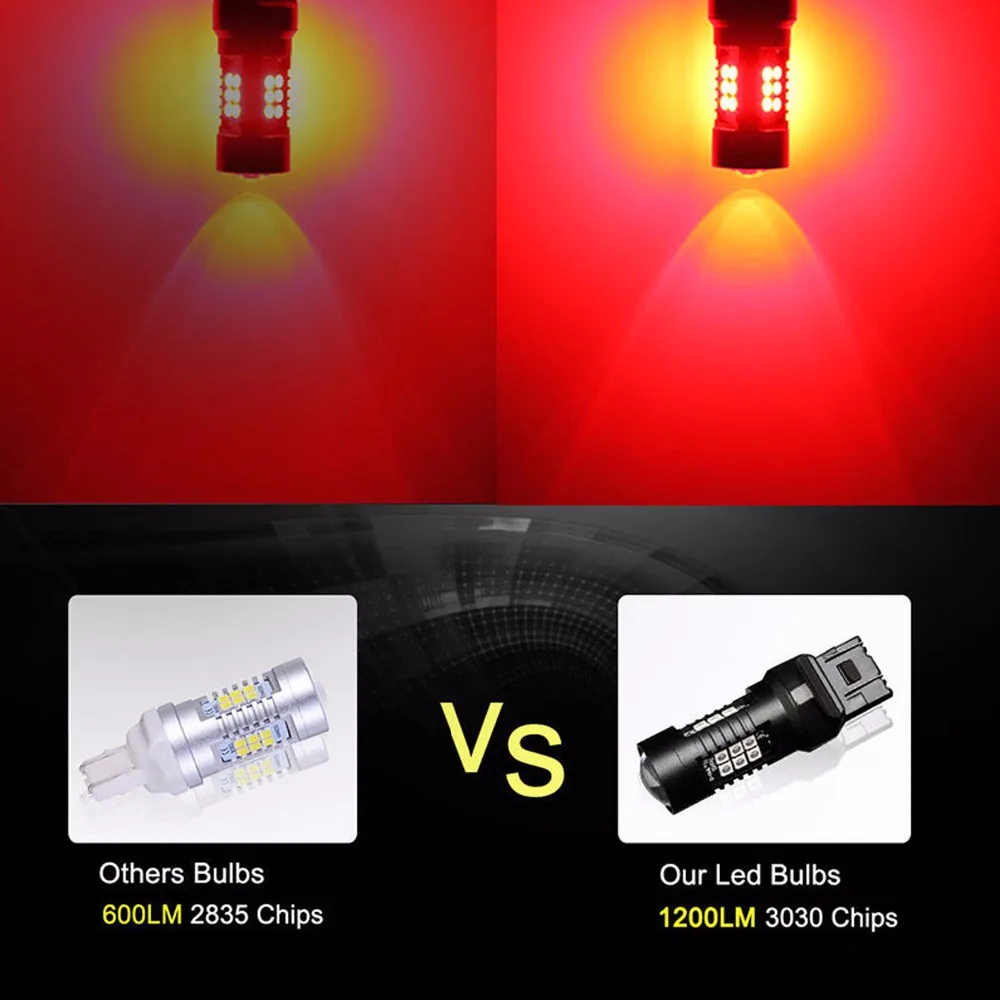 1 шт. авто светодиодный T20 W21/5 Вт тормозной Свет лампы стоп лампа 7443 7440 AC/DC 12 V 21 SMD 150