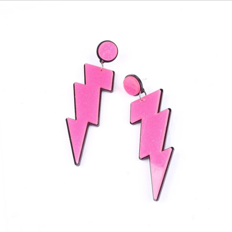 Женские розовые блестящие акриловые серьги с молнией длинные модные мультяшным