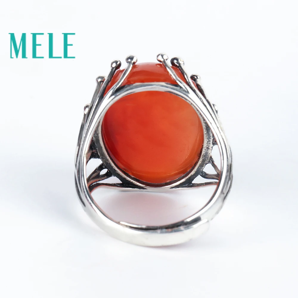 Natural south red agate rings for women and man 15X20mm big oval cut 925 sterling silver gemstone fine jewelry Festival gifts | Украшения и