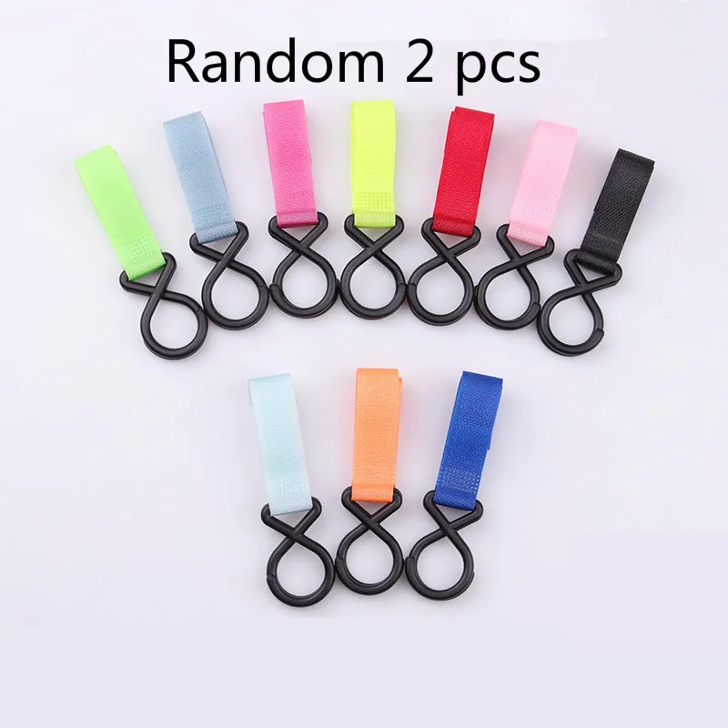Random 2 pcs 2 шт./лот, красочные аксессуары для автомобильных сидений, пластиковая коляска, игрушечный зажим, детская коляска для поездок, прищепка к Крючку, покрывало, москитная сетка, зажимы - Цвет: Random 2 pcs
