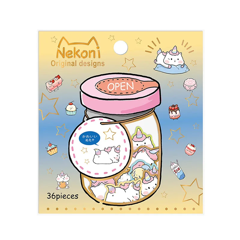 36 шт./1 упаковка Kawaii канцелярские наклейки Единорог свинья дневник планировщик декоративные мобильные наклейки Скрапбукинг DIY ремесленные наклейки