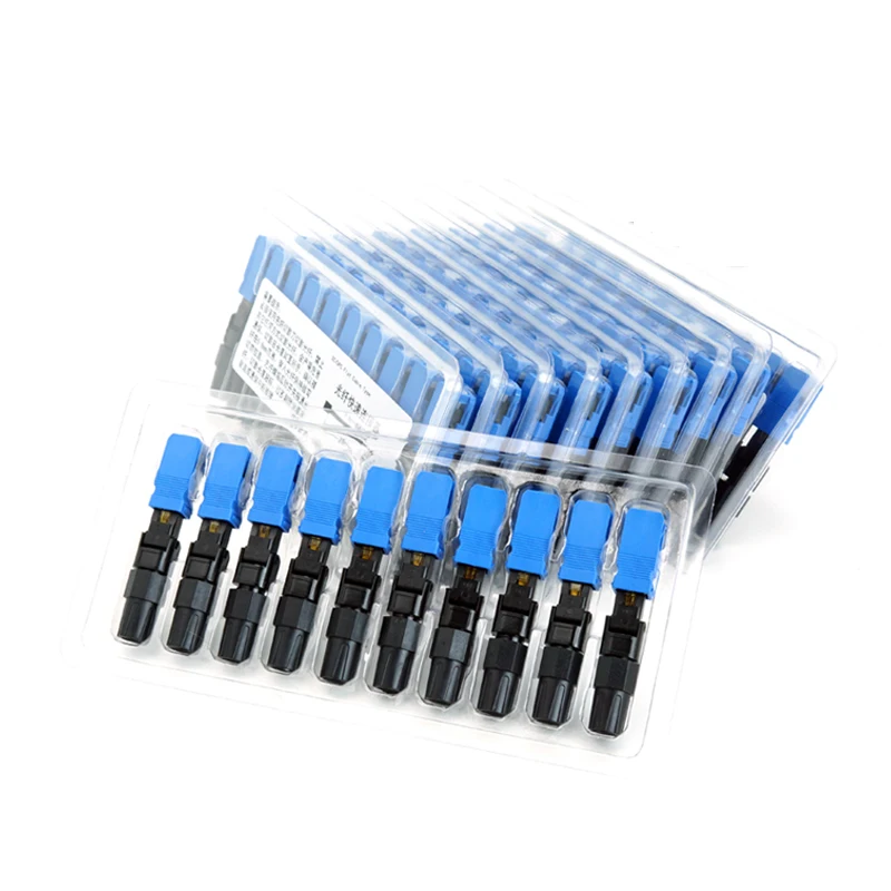 

50/100/200/300pcs Embedded SC UPC Fiber Optic Fast Connector FTTH single-mode fiber SC APC quick connector Field Assembly
