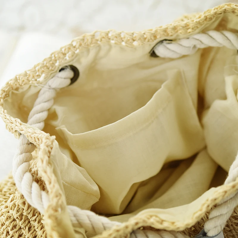 Новые модные плетеные соломенные Пляжные Сумки на завязках летние женские сумки