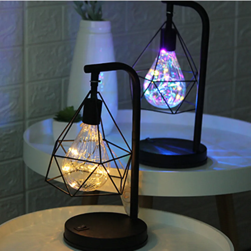 AA Battery/USB Power Christmas Diamond Shape Holiday Retro Minimalist Table Lamp Reading Bedroom Night Light | Лампы и освещение