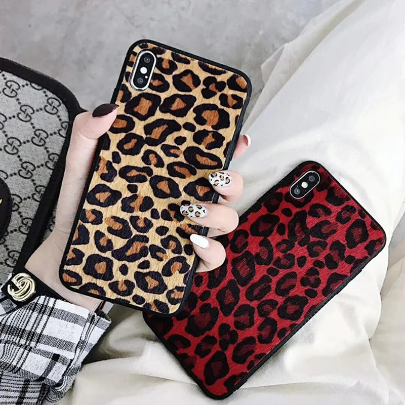 Модный плюшевый чехол с леопардовым принтом для iPhone X XS MAX XR 8 7 6 6S Plus мягкий из ТПУ