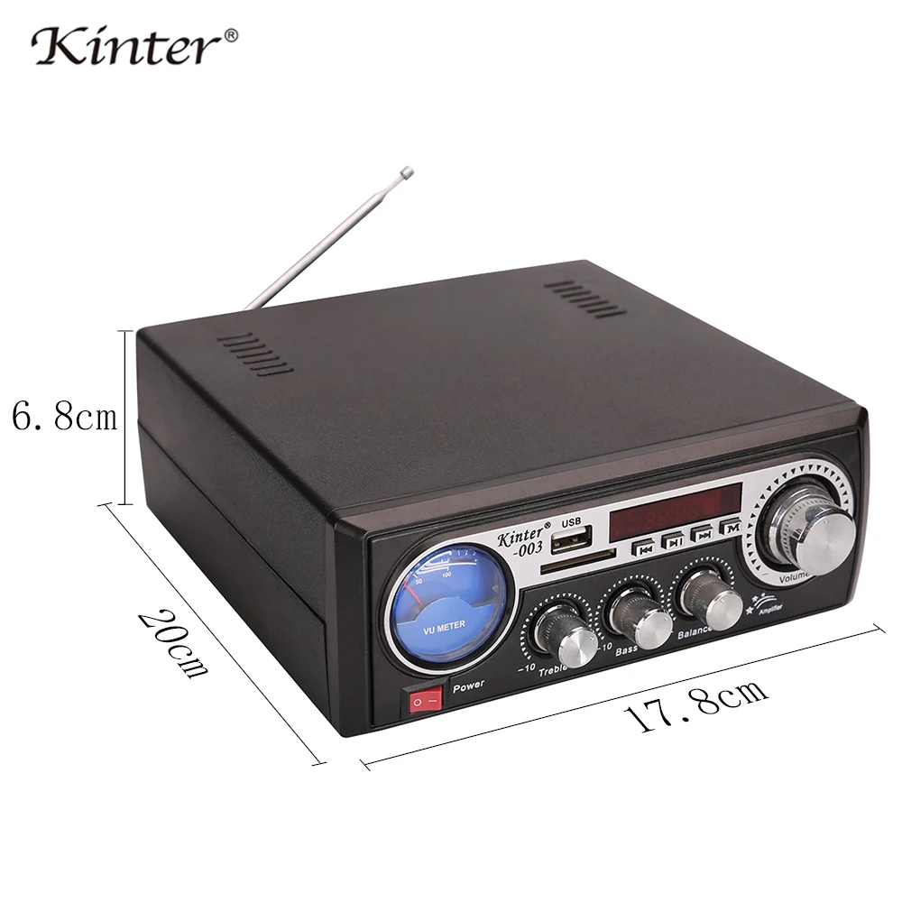 Kinter-003 мини-усилитель аудио с Bluetooth SD USB ввод и fm-радио воспроизведение стерео звук питание AC220V DC12V в домашних условиях