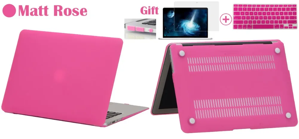 4 в 1 Кристальный/матовый чехол для Macbook Air 11 Air 13 Pro 13 Pro 15 New retina 12 13 15 для Mac book Keyboard Cover+ Защитная пленка для экрана