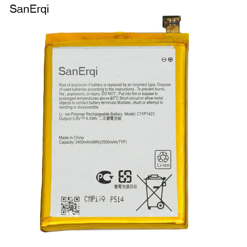 

C11P1423 2400/2500mAh Battery For ASUS Zenfone 2 ZE500CL 2E Asus_z00d Z00D 5.0 inch SanErqi