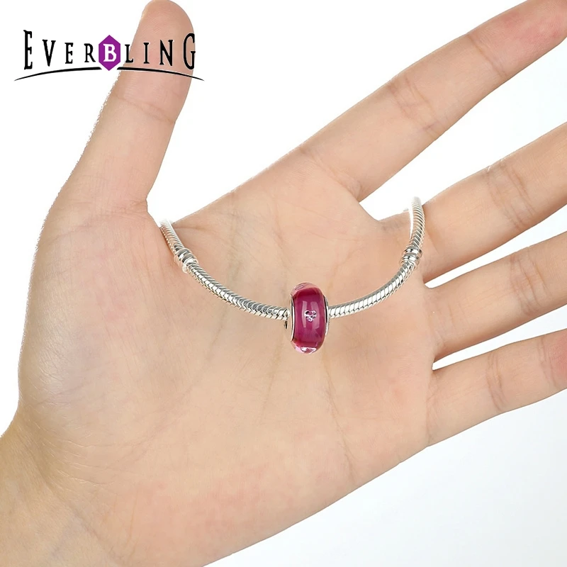 Everbling ювелирные изделия вишня Цвет сердце муранского Стекло 925 стерлингового