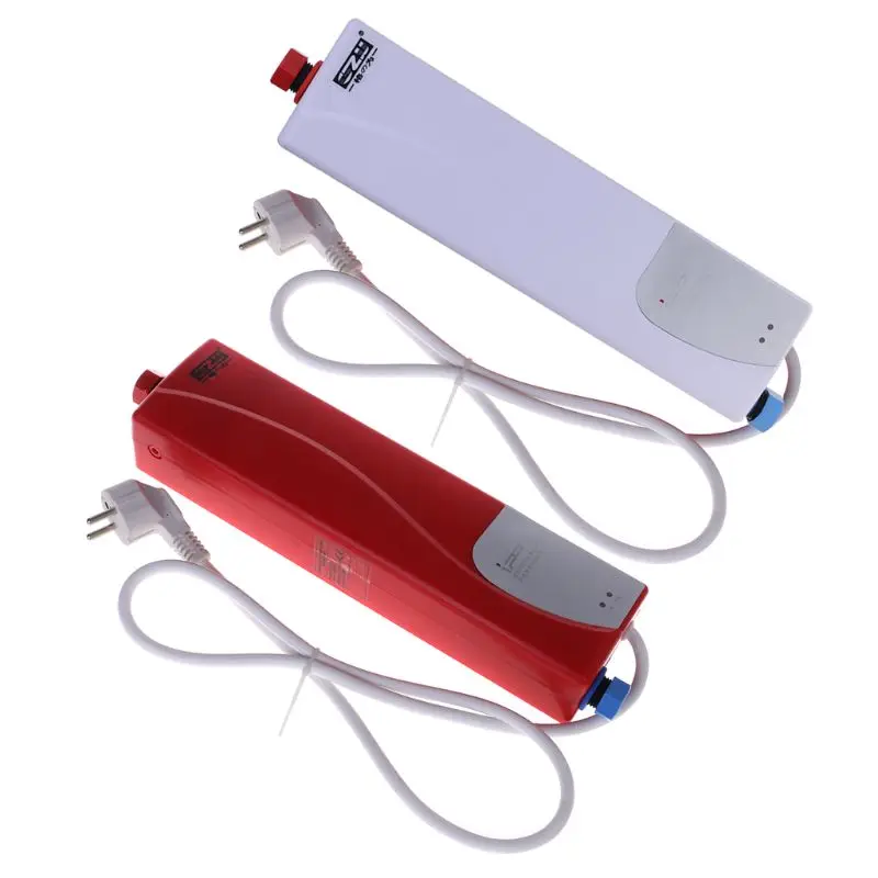 

Mini Tankless Instant Electric Water Heater For Indoor Shower Bathroom Kitchen 220V 3000W White Red 2019