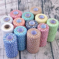 100mroll colorful diy 2ply bakers pink string cotton cords rope for home decor handmade christmas gift packing craft projects