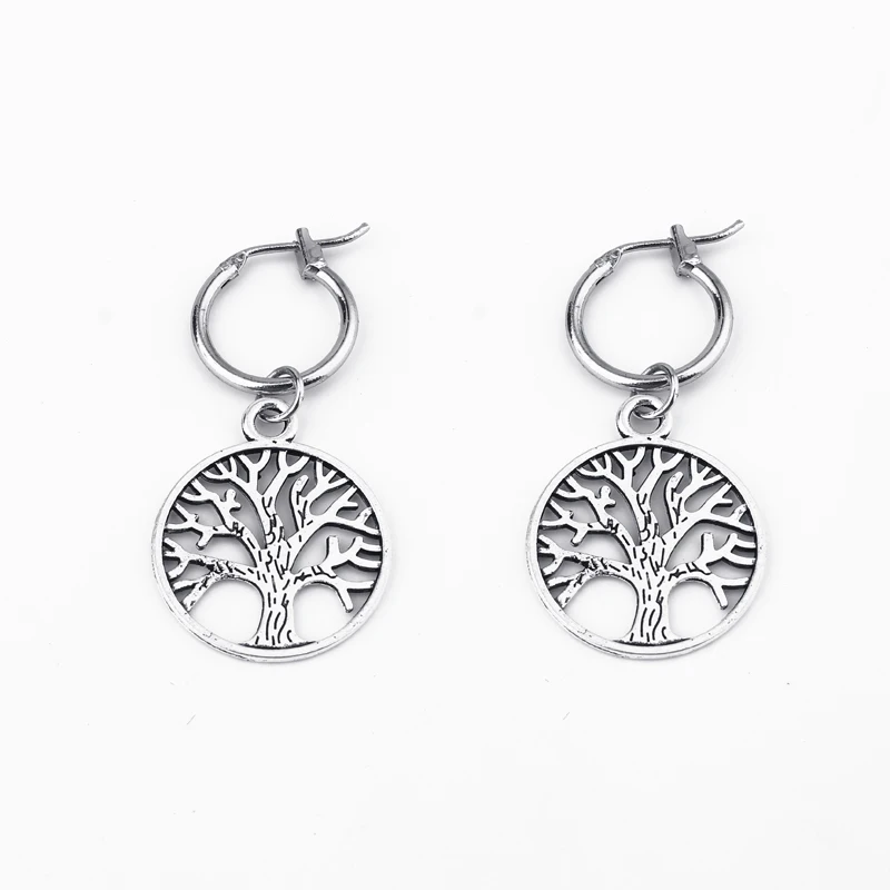 1 пара винтажное пустое Дерево жизни серьги кольца для женщин Европейская мода