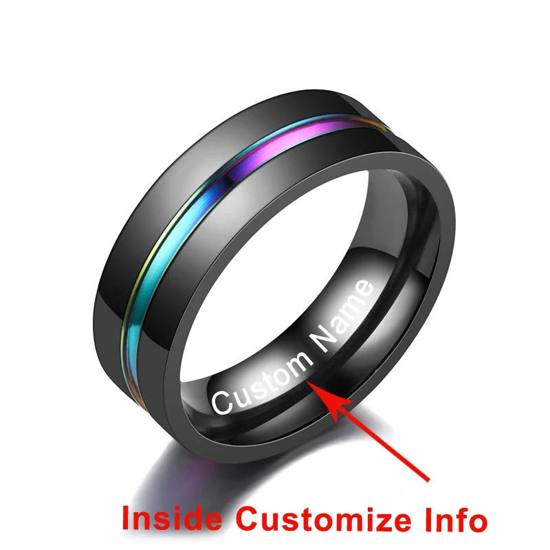 Модное Новое пользовательское имя гравировка логотипа кольцо панк благородный