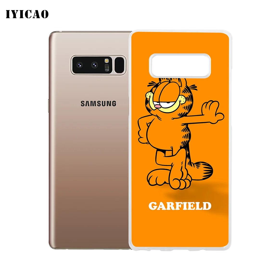 IYICAO Garfield Мягкий силиконовый чехол для телефона Samsung A5 A6 Plus A7 A8 A9 J3 J5 J7 Note 8 9 TPU |