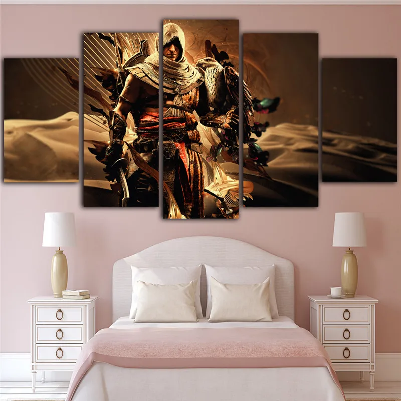 5 шт. игровой холст искусство Assassins Creed плакат печать водонепроницаемая живопись
