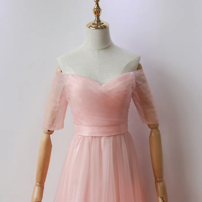 Женское длинное вечернее платье розовое элегантное для свадьбы вечеринки